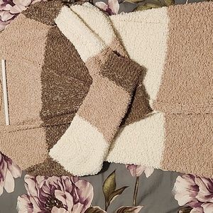 open- front cardigan colour-block